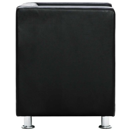 Fauteuil cube noir similicuir