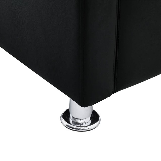 Fauteuil cube noir similicuir