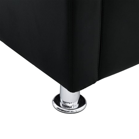 Fauteuil cube noir similicuir