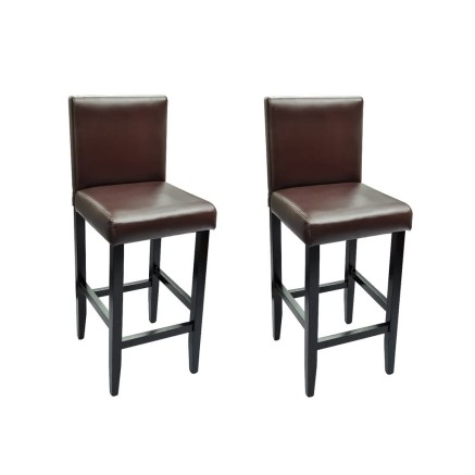 Tabourets de bar lot de 2 marron foncé similicuir 2