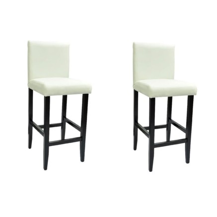 Tabourets de bar lot de 2 blanc similicuir 2