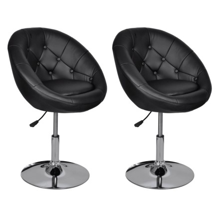 Tabourets de bar lot de 2 noir similicuir 2