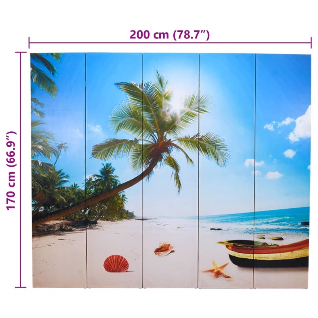Cloison de séparation pliable 200 x 170 cm Plage