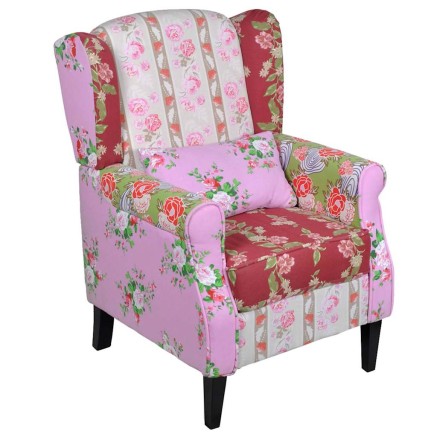 Fauteuil avec design de patchwork Tissu 2