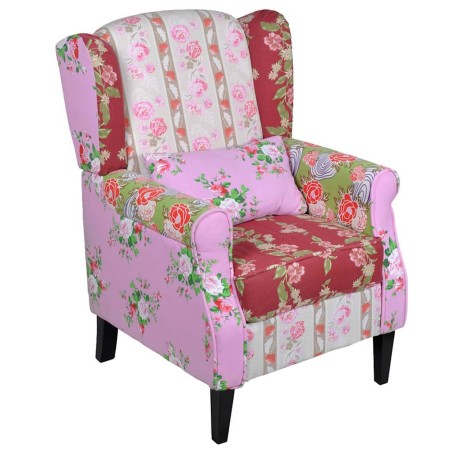 Fauteuil avec design de patchwork Tissu