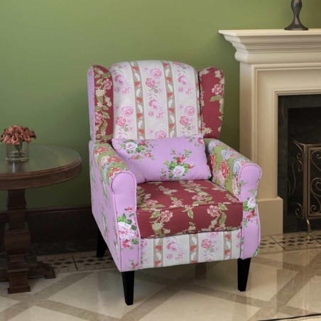 Fauteuil avec design de patchwork Tissu