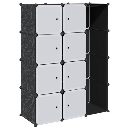Armoire modulaire 9 compartiments noir et blanc 109x36,5x143 cm 2