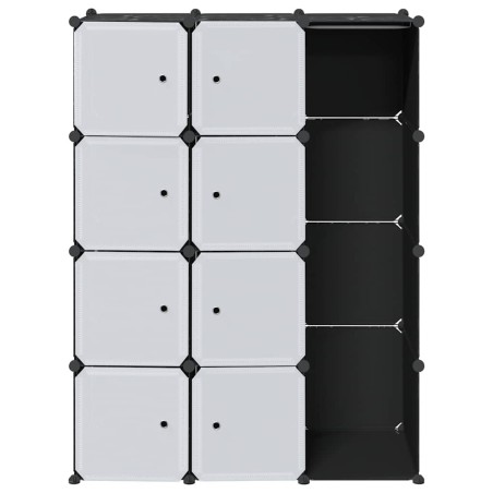 Armoire modulaire 9 compartiments noir et blanc 109x36,5x143 cm