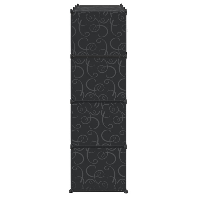 Armoire modulaire 9 compartiments noir et blanc 109x36,5x143 cm