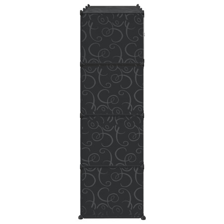 Armoire modulaire 9 compartiments noir et blanc 109x36,5x143 cm