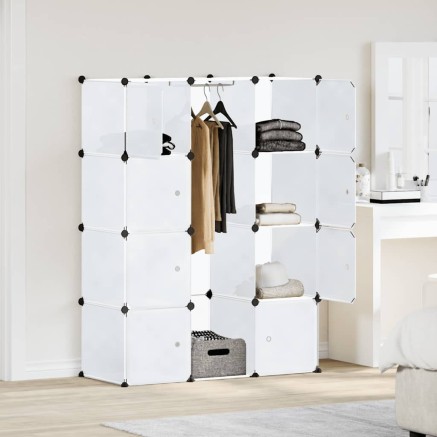 Armoire modulaire 9 compartiments 109x36,5x143 cm blanc