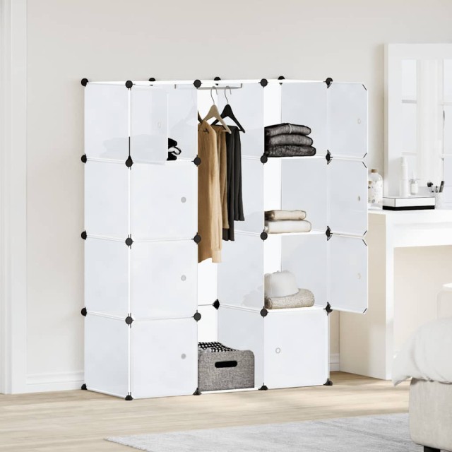 Armoire modulaire 9 compartiments 109x36,5x143 cm blanc