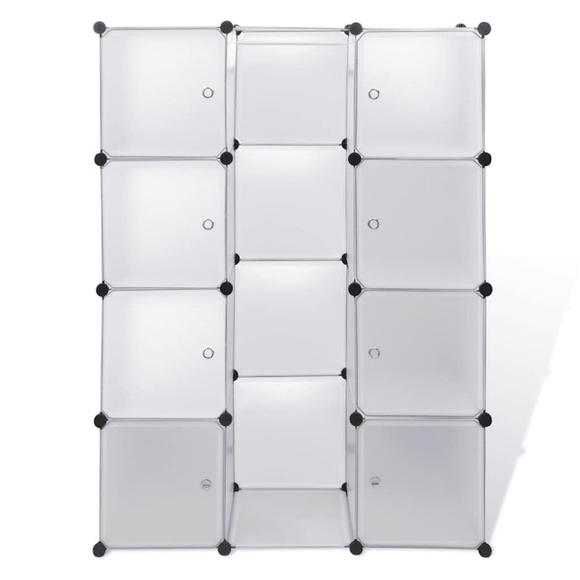 Armoire modulaire 9 compartiments 109x36,5x143 cm blanc