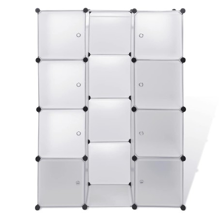 Armoire modulaire 9 compartiments 109x36,5x143 cm blanc
