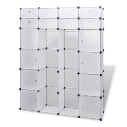 Cabinet modulable avec 18 compartiments blanc 37x146x180,5 cm 2
