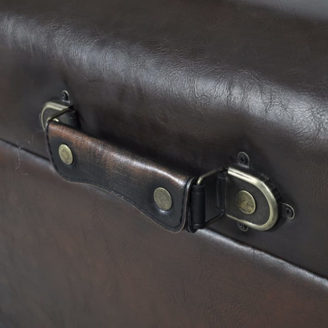 Ensemble de bancs de rangement 3 pcs Marron