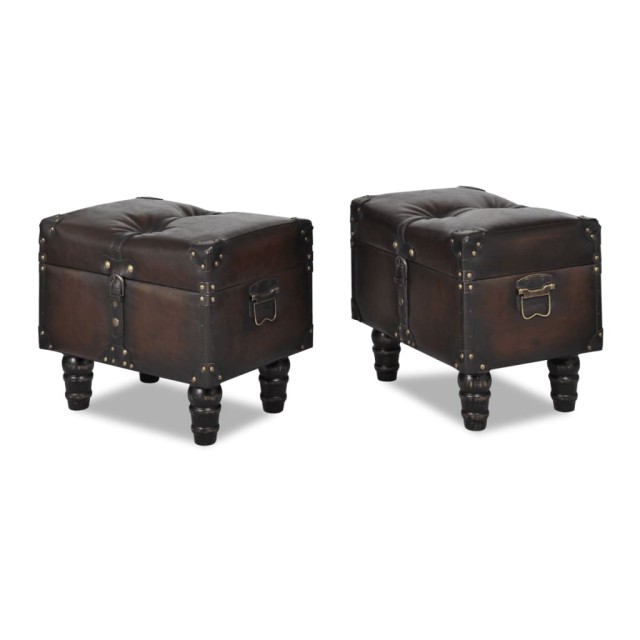 Ensemble de bancs de rangement 3 pcs Marron