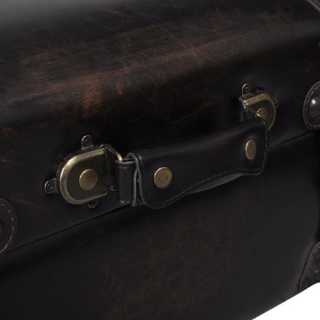 Banc long de rangement marron