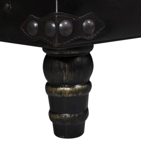 Banc long de rangement marron