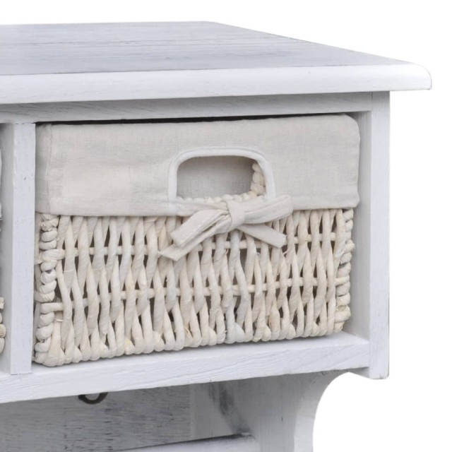 Porte-manteau Blanc 60x23,5x33 cm Bois de Paulownia