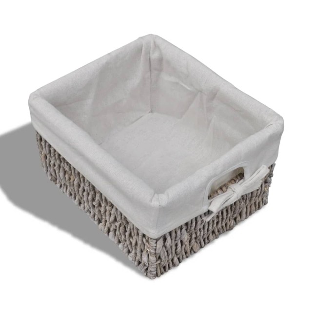 Armoire en bois 3 paniers gauches en tissage Marron