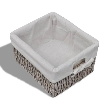 Armoire en bois 3 paniers gauches en tissage Marron