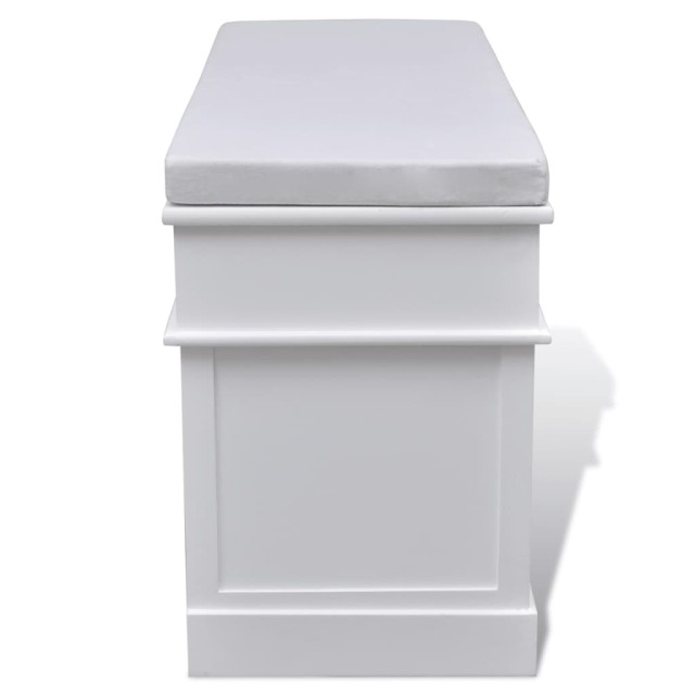Banc d'entrée et de rangement avec coussin 2 tiroirs Blanc