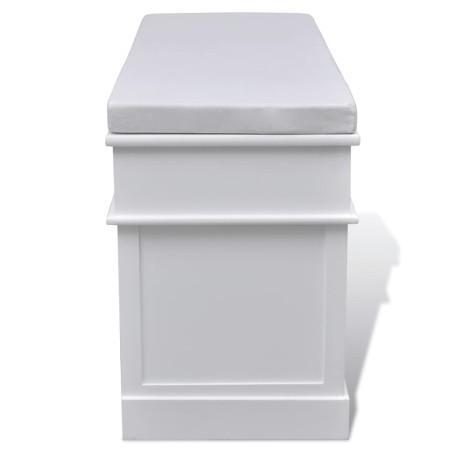 Banc d'entrée et de rangement avec coussin 2 tiroirs Blanc