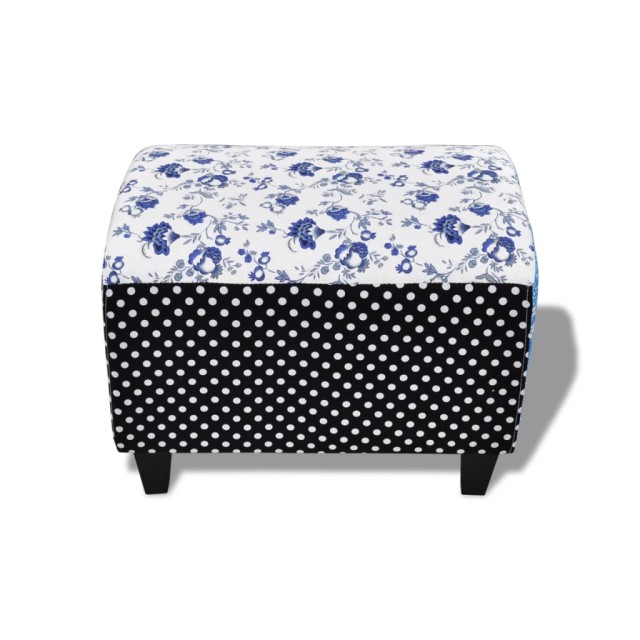 Repose-pied Design avec patchwork Bleu et blanc