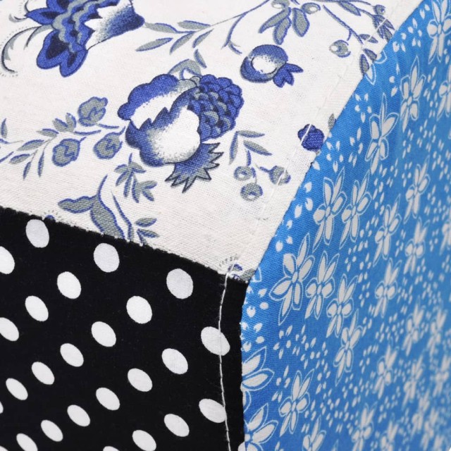 Repose-pied Design avec patchwork Bleu et blanc