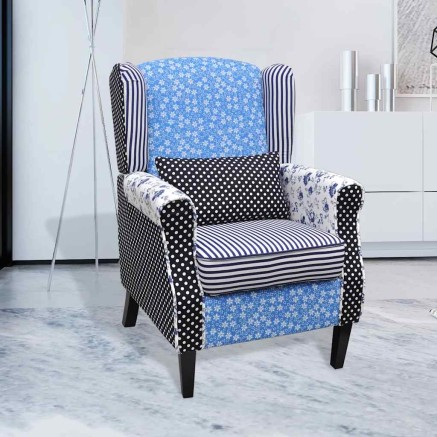 Fauteuil avec design de patchwork Tissu