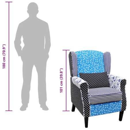 Fauteuil avec design de patchwork Tissu