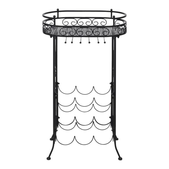 Casier à bouteilles avec porte-verre pour 9 bouteilles Métal