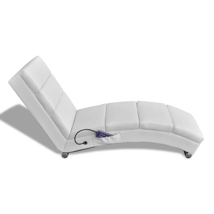 Chaise longue de massage Blanc Similicuir 2