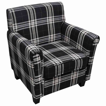 Fauteuil avec coussin Noir Tissu 2