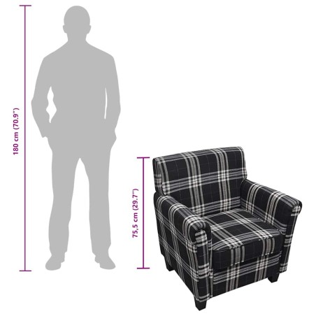 Fauteuil avec coussin Noir Tissu