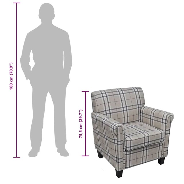 Fauteuil avec coussin Crème Tissu