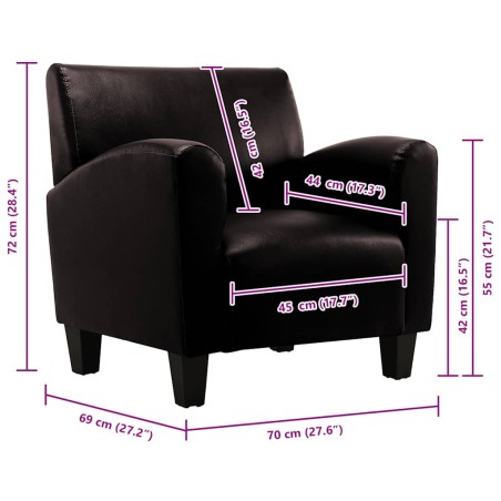 Chaise de canapé Marron foncé Similicuir