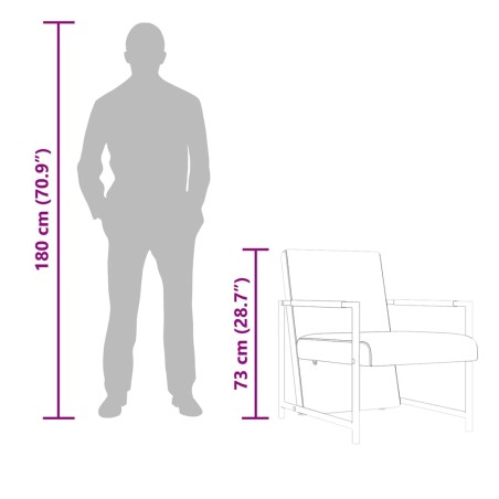 Fauteuil avec pieds chromés Noir Similicuir