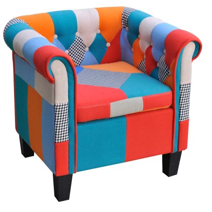 Fauteuil avec design de patchwork Tissu