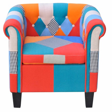 Fauteuil avec design de patchwork Tissu 2