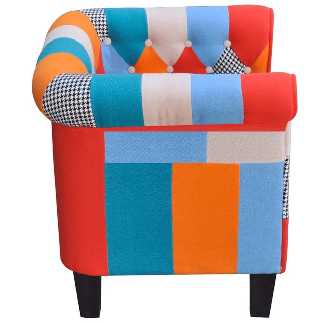 Fauteuil avec design de patchwork Tissu