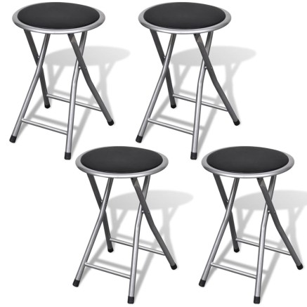 Tabourets de pliables lot de 4 similicuir