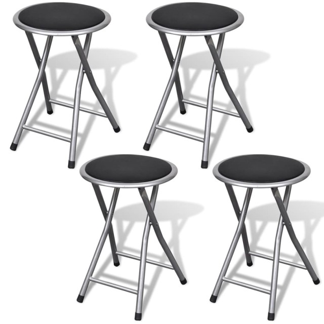Tabourets de pliables lot de 4 similicuir