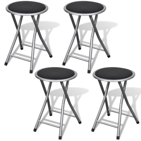 Tabourets de pliables lot de 4 similicuir