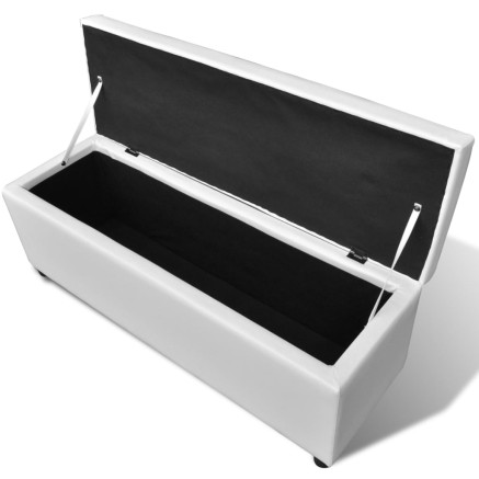 Banc long de rangement Bois Blanc 2