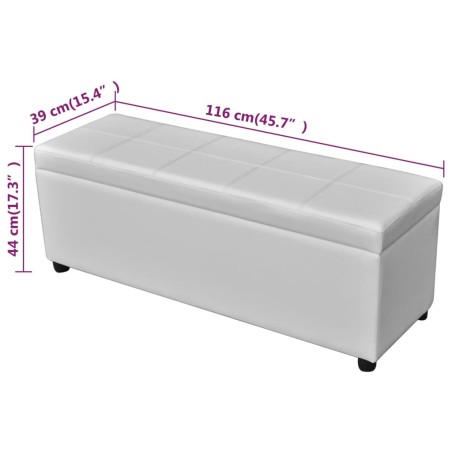 Banc long de rangement Bois Blanc