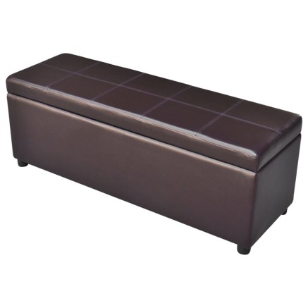 Banc long de rangement bois marron