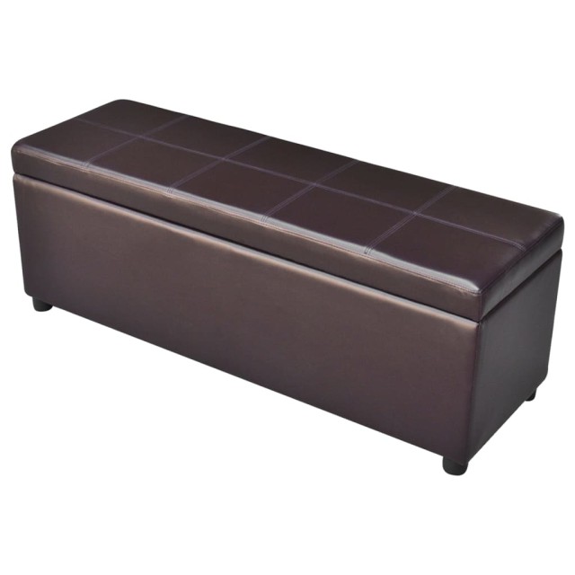 Banc long de rangement bois marron