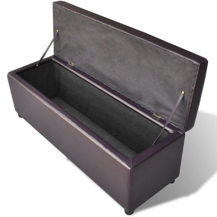 Banc long de rangement bois marron 2